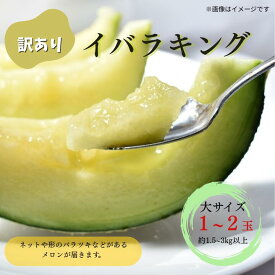 【ふるさと納税】 訳あり メロン イバラキングメロン 1~2玉 約1.5~3kg以上 めろん おすすめ 人気 国産 青 産地直送 茨城 鉾田 生産量日本一 フルーツ 旬 大きい プレゼント 贈り物 贈答 旬 定番 果物 くだもの 5月〜6月発送 大玉 甘い 青肉