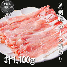 【ふるさと納税】美明豚　ロース薄切り　1.1kg（茨城県共通返礼品・行方市産）