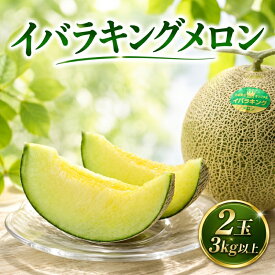 【ふるさと納税】 【2027年先行予約】 メロン 2玉 計3kg以上 イバラキング 茨城 果物 フルーツ 青肉 2個 国産 デザート 産地直送 数量限定 旬 ギフト 贈り物 茨城 鉾田 カミナリ 山一ファーム