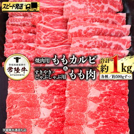 【ふるさと納税】【 スピード 発送 】 常陸牛モモカルビ500g+常陸牛もも（すきやき・しゃぶしゃぶ用）500g (茨城県共通返礼品)