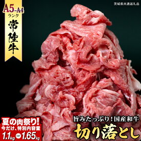 【ふるさと納税】＼夏の肉祭り!今だけ特別内容量／【 常陸牛 】切り落とし 単品 1.1kg(550g×2）1.65kg(550g×3)(茨城県共通返礼品) 定期便 連続3 6 12回 900g(450g×2)・1.35kg(450g×3) 国産 牛肉 切落し ブランド牛肉 ブランド牛 国産牛 お肉 A4 A5ランク 黒毛和牛 小分け