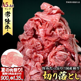【ふるさと納税】＼ 夏の肉祭り！霜降り肉おまけ付きでお届け／ 【 常陸牛 】切り落とし 900g（450g×2） ・ 1.35kg（450g×3） (茨城県共通返礼品) 単品 定期便 連続 3回 6回 12回 国産 牛肉 切落し ブランド牛肉 ブランド牛 国産牛 お肉 A4ランク A5ランク 牛丼 黒毛和牛
