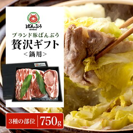 【ふるさと納税】ブランド豚「ばんぶぅ」化粧箱入りギフト 鍋用 750g 冷凍便 750グラム 豚肉 豚ロース 豚肩ロース 豚バラ肉 豚ばら肉 スライス うす切り 薄切り お鍋 ぶた肉 ブタ肉 国産 茨城県産 プレゼント 贈り物 贈答品 お祝い 42-BC