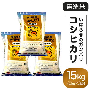 【ふるさと納税】米 無洗米 令和7年 こしひかり ガンバリコシヒカリ 153【令和7年産】茨城県産 無洗米 コシヒカリ 15kg (5kg×3袋)