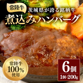 【ふるさと納税】ハンバーグ 冷凍 煮込みハンバーグ 200g×6個 茨城県 ブランド牛 常陸牛 使用 520