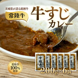 【ふるさと納税】カレー 冷凍 レトルト パック 便利 お手軽 湯銭 簡単 本格 牛すじカレー 200g×6個 茨城県 ブランド牛 常陸牛 使用 521