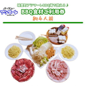 【ふるさと納税】城里町アツマーレBBQ場　ファミリーBBQ食材セットご利用券(約4人前)【配送不可地域：離島】 (BF016)