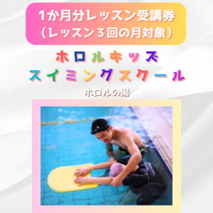 【ふるさと納税】ホロルキッズスイミング教室 1か月受講券(レッスン回数が3回の月対象)【配送不可地域:離島】 (BG024)