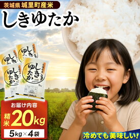【ふるさと納税】精米 20kg (5kg×4袋) しきゆたか【令和6年産】お米 米 ご飯 城里町 桂農産 シキユタカ【配送不可地域：離島】 (AX004)