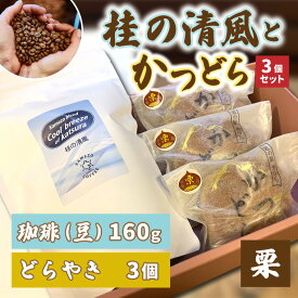 【ふるさと納税】珈琲とかつどら3個セット【桂の清風(豆)/栗】(AF095)