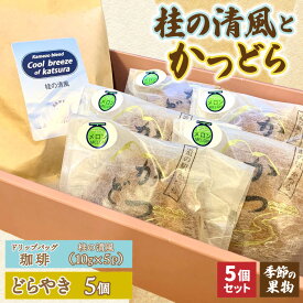 【ふるさと納税】珈琲とかつどら5個【桂の清風(ドリップバッグ)/季節の果物】(AF138)