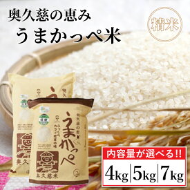 【ふるさと納税】【選べる内容量】令和7年産【新米】奥久慈の恵みうまかっぺ米（コシヒカリ）4kg or 5kg or 7kg｜茨城県 大子町 お米 白米 精米 ブランド米 銘柄米 食味値 ふっくら もちもち （AH001-2）