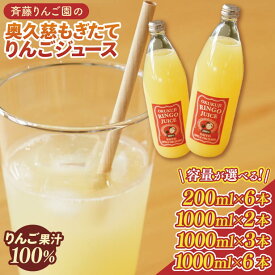 【ふるさと納税】【選べる】斉藤りんご園の奥久慈りんごジュース（ストレート）（CG004）