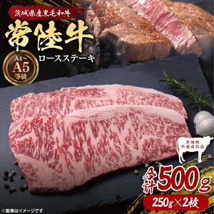 【ふるさと納税】【茨城県共通返礼品】常陸牛ロースステーキ500g(250g×2)|ブランド牛 銘柄牛 和牛 黒毛和牛 国産 A5・A4ランク 等級 お肉 牛肉 ステーキ ロース 茨城県 大子町(DD001)