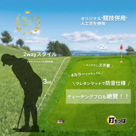 【ふるさと納税】UP10 ゴルフ練習用GRパターマット23(2m×3m)+美浦村ゴルフレッスン・チケット1枚【1462928】