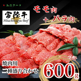 【ふるさと納税】UF04 国産ブランド牛 常陸牛 モモ・バラ 600g（モモ300g+バラ300g）A4 A5ランク 焼肉用二種盛り合わせ 牛肉 冷凍 BBQ 高品質 高級 贈答 贈り物 ギフト