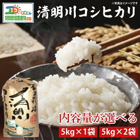 【ふるさと納税】【選べる内容量】令和7年産 茨城県特別栽培認証　清明川コシヒカリ白米5kg・白米5kg×2袋【米 おこめ こしひかり 特別栽培米 農家直送 直送 茨城県 阿見町】(04-01-1)
