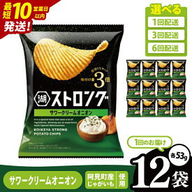【ふるさと納税】【選べる定期便回数】【10営業日以内に出荷】湖池屋 ストロングサワークリームオニオン 53g×12袋|お菓子 おかし おやつ スナック スナック菓子 菓子 ポテチ 大容量 おつまみ じゃがいも（93-160）