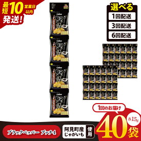 【ふるさと納税】【選べる定期便回数】【10営業日以内に出荷】カルビー 堅あげブラック ペッパープッチ4 60g(15g×4袋)×10個｜Calbee お菓子 菓子 おやつ おかし ぽてち ポテチ スナック おつまみ ジャガイモ じゃがいも（93-85）