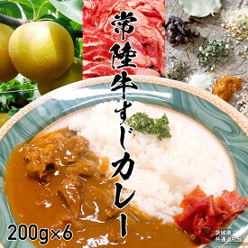【ふるさと納税】【茨城県共通返礼品】常陸牛すじカレー 200g ×6 常陸牛 カレー 牛肉 時短 ふるさと納税 10000円