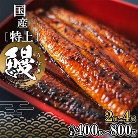 【ふるさと納税】国産 特上うなぎ 蒲焼き 2～4尾 (400g～800g以上) 簡易袋 タレ 山椒付き | 茨城県 境町 うなぎ 国産 蒲焼 タレ 簡易袋 国産 蒲焼 タレ ギフト 鰻 ウナギ 蒲焼き 土用の丑の日 ギフト 誕生日 母の日 父の日 2～4尾 (400g～800g以上)