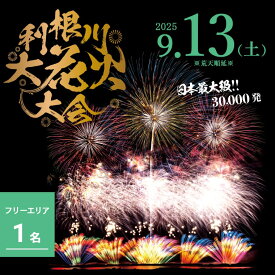 【ふるさと納税】【数量限定】3万発 日本最大級 第38回 利根川大花火大会 観覧チケット「フリーゾーン（1名）」花火大会 茨城県 境町 夏 イベント 花火 特別 利根川花火大会 利根川