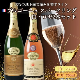 【ふるさと納税】大谷の天然地下蔵で深みを増すワイン ブルゴーニュ スパークリング白・ロゼ 2本セット ｜ 白ワイン スパークリングワイン ギフト 栃木県 宇都宮市 ※離島への配送不可