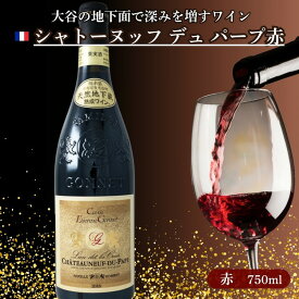 【ふるさと納税】大谷の天然地下蔵で深みを増すワイン シャトーヌッフ デュ パープ赤 1本 ｜ 赤ワイン お酒 ギフト 栃木県 宇都宮市 ※離島への配送不可