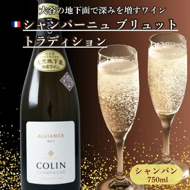 【ふるさと納税】大谷の天然地下蔵で深みを増すワイン シャンパーニュ ブリュット トラディション 1本 ｜ ワイン シャンパン ギフト 栃木県 宇都宮市 ※離島への配送不可