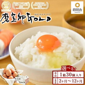 【ふるさと納税】【選べる配送回数(1回〜12回)】磨宝卵GOLD/贈答箱 30個入｜ たまご 卵 鶏卵 定期便 栃木県 宇都宮市 ※離島への配送不可
