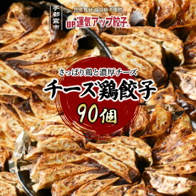 【ふるさと納税】宇都宮餃子 運気アップ餃子 チーズ鶏餃子 90個 保存料不使用【 餃子 ぎょうざ 冷凍餃子 冷凍食品 惣菜 栃木県 宇都宮市 】※配送不可地域：離島
