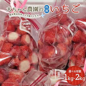 【ふるさと納税】＼選べる容量／栃木のブランドとちあいか 大ちゃん農園の冷凍いちご1kg(500g×2袋) 2kg(500g×4袋)いちご イチゴ 苺 デザート フルーツ 果物 くだもの 果実 食品 F7Z-1716var
