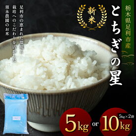 【ふるさと納税】＼選べる容量／令和7年産 新米 栃木県足利市産とちぎの星 5kg 10kg〈5kg×2袋〉 精米 白米 米 こめ ごはん 食品 栃木県 足利市 F7Z-1815var