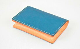 【ふるさと納税】【全7色】栃木レザーの名刺入れ 約50枚収納 ポケット4つ Card holder 02/ブルー/minca　416【雑貨 ファッション 人気 おすすめ 】