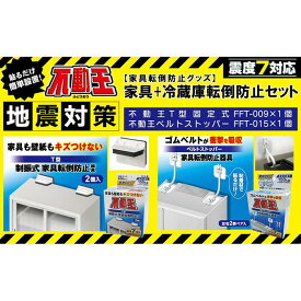 【ふるさと納税】家具+冷蔵庫転倒防止セット（家具用T型固定式、家具用ベルトストッパー） 不動王 家具転倒防止【防災 防災グッズ 人気 おすすめ 】