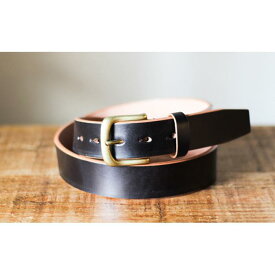 【ふるさと納税】【minca】幅35mmベルト 栃木レザーの希少な「ハーネスレザー」使用の贅沢な1枚革のレザーベルト/ブラック/HL-B02/BLACK/minca　551【小物 ファッション 人気 おすすめ 】