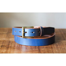 【ふるさと納税】【minca】幅30mmベルト 栃木レザーの希少な「ハーネスレザー」使用の贅沢な1枚革のレザーベルト/ブルー/HL-B01/BLUE　604【小物 ファッション 人気 おすすめ 】