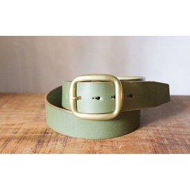 【ふるさと納税】【minca】幅40mmベルト 栃木レザーの希少な「ハーネスレザー」使用の贅沢な1枚革のレザーベルト オイルタイプ/オリーブ/HL-B03/OLIVE　618【小物 ファッション 人気 おすすめ 】