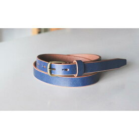 【ふるさと納税】【minca】細幅20mmベルト 栃木レザーの希少な「ハーネスレザー」使用の贅沢な1枚革のレザーベルト/ブルー/HL-B04/BLUE　729【小物 ファッション 人気 おすすめ 】