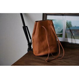 【ふるさと納税】【レザー巾着】Drawstring bag　カラー：Red Brown | かばん ファッション 人気 おすすめ 送料無料