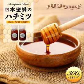 【ふるさと納税】日本蜜蜂のハチミツ100％！はちみつ（逆さ容器300g2本） 高級 自然食品 無添加 ニホンミツバチ | ハニー 蜂蜜 食品 人気 おすすめ 送料無料