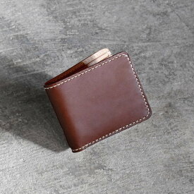 【ふるさと納税】栃木レザー使用｜滑らか本革二つ折り財布｜Half wallet 01｜チョコ｜minca（全7色）