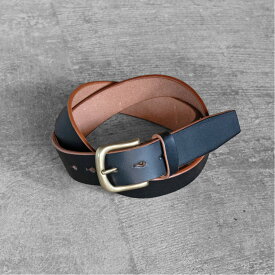 【ふるさと納税】【minca】幅35mmベルト 栃木レザーの希少な「ハーネスレザー」使用の贅沢な1枚革のレザーベルト/ブラック/HL-B02/BLACK/minca　551【小物 ファッション 人気 おすすめ 】