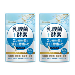 【ふるさと納税】【3営業日以内発送】ELANDA エランダ 乳酸菌+酵素 60粒(30日分)2袋セット | 食品 健康食品 加工食品 人気 おすすめ