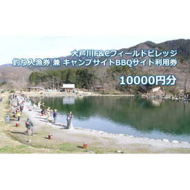 【ふるさと納税】大芦川F&Cフィールドビレッジ 釣り入漁券 兼 キャンプサイトBBQサイト利用券 10000円分 チケット 入漁券 釣り フィッシング ルアー フライ アウトドア キャンプ バーベキュー 鹿沼市 栃木県