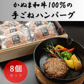 【ふるさと納税】かぬま 和牛 100％の 手ごねハンバーグ 8個セット ハンバーグ 鹿沼 ※沖縄・離島への配送不可