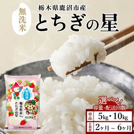 【ふるさと納税】【数量限定】【選べる容量・配送回数】栃木県鹿沼市産 とちぎの星 無洗米 令和7年産【先行予約】| 水稲うるち精米 単一原料米 お米 精米 特A 大粒 甘さ ※沖縄・離島への配送不可