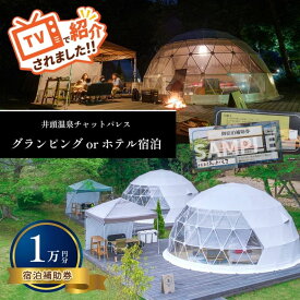 【ふるさと納税】グランピング or ホテル宿泊 宿泊補助券(1万円分) | 宿泊 グランピング ホテル 家族 宿泊券 補助券 栃木県 真岡市 送料無料 宿泊