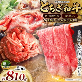 【ふるさと納税】黒毛和牛 お肉 とちぎ和牛 すき焼き・しゃぶしゃぶ用 選べる 部位 ローススライス 810g 切り落とし（250g・500g）| 定期便 3回 6回 12回 ご褒美 プレゼント 贈答 おいしい 和牛 肉 おにく 特別 人気 お取り寄せ 栃木県 真岡市