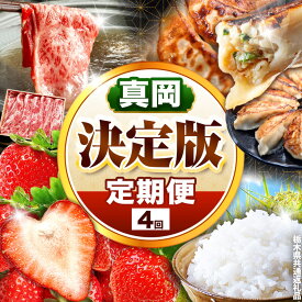 【ふるさと納税】栃木 定期便 真岡の 魅力 満載 定期便 4回 | いちご 餃子 とちぎ和牛 お米 白米 米 苺 イチゴ ストロベリー たじまや サーロイン グルメ セット 定期便 豪華 ご褒美 おいしい プレゼント 数量限定 数量 限定 魅力 満載 栃木県 真岡市 送料無料